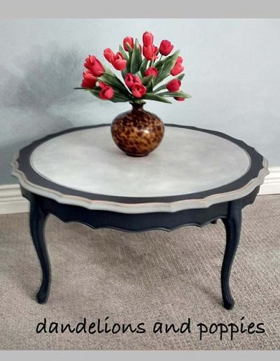 Coffee Table - Dark Brown, black and cream with colour wash top