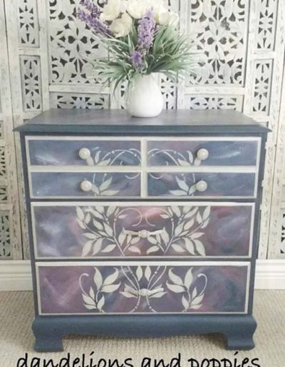 Dresser - Colour wash with stencil overlay