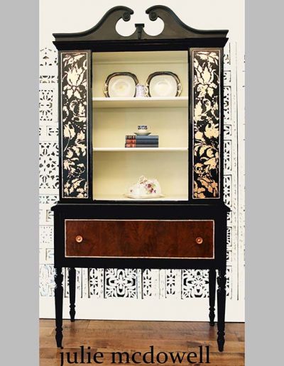 China Cabinet- Lamp black and gold leaf