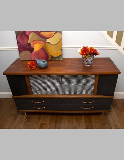 Dresser - Black, stain, and white stencilling