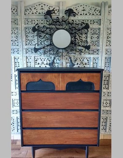 Chest of Drawers - Lamp black and stained wood